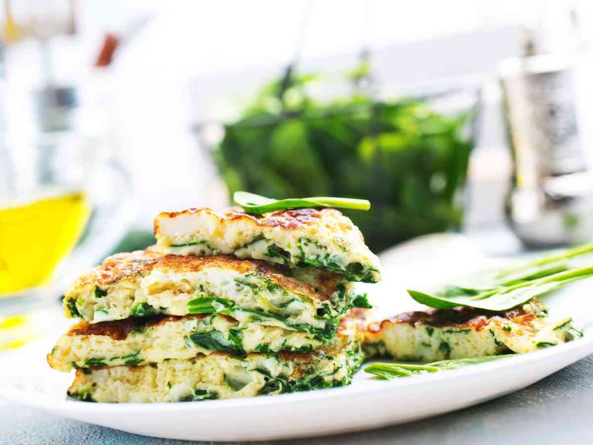 frittata di spinaci a fette