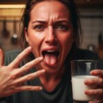 donna sofferente per aver mangiato peperoncino piccante